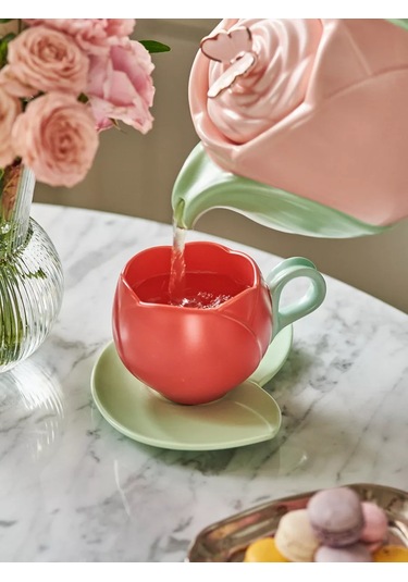 Roomi 320 Ml Lale Şeklinde Seramik Çay Takımı 208277574 Naneli