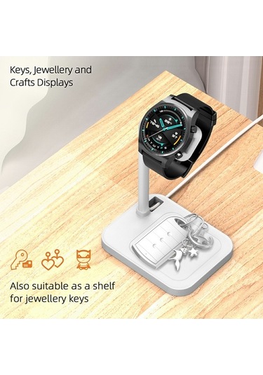 Tongxida Google Huawei Garmin Samsung Uyumlu Aoduke Ajzj02s Saat Şarj Cihazı Dock Standı İzle Beyaz Beyaz