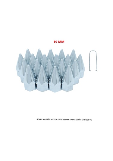 Bijon Kapağı Sivri 19 Mm Krom 20 Li Set