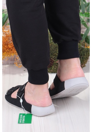 Benetton 1416 Comfort Taban Deniz Plaj Havuz Erkek Terlik Siyah