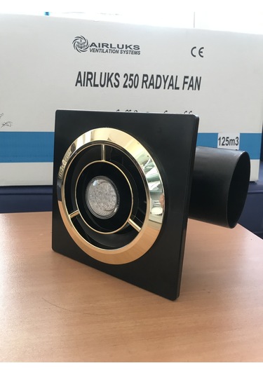 Airluks 250 Radyal Lıgthfan Işıklı Sessiz Banyo Fanı Krom - Altın