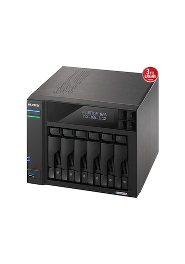 Asustor As6706t-8gb Celeron Qc- 8gb Ram- 6-diskli Nas Server Disksiz