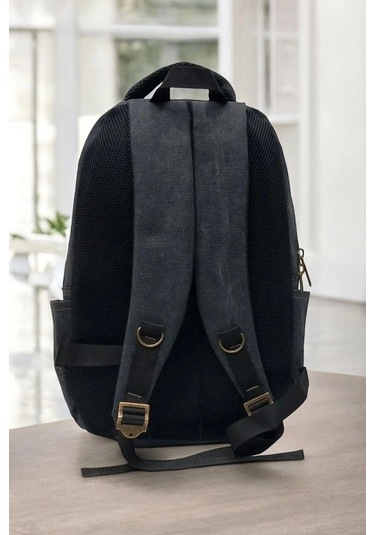 Antrasit Kanvas Kumaş 15,6 İnç Laptop -okul Sırt Çantası Renkli Çok Renkli