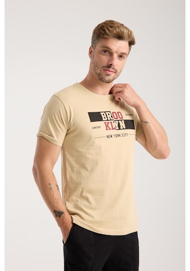 Akbeniz Erkek Ten Rengi Kısa Kol Pijama Takımı Krem