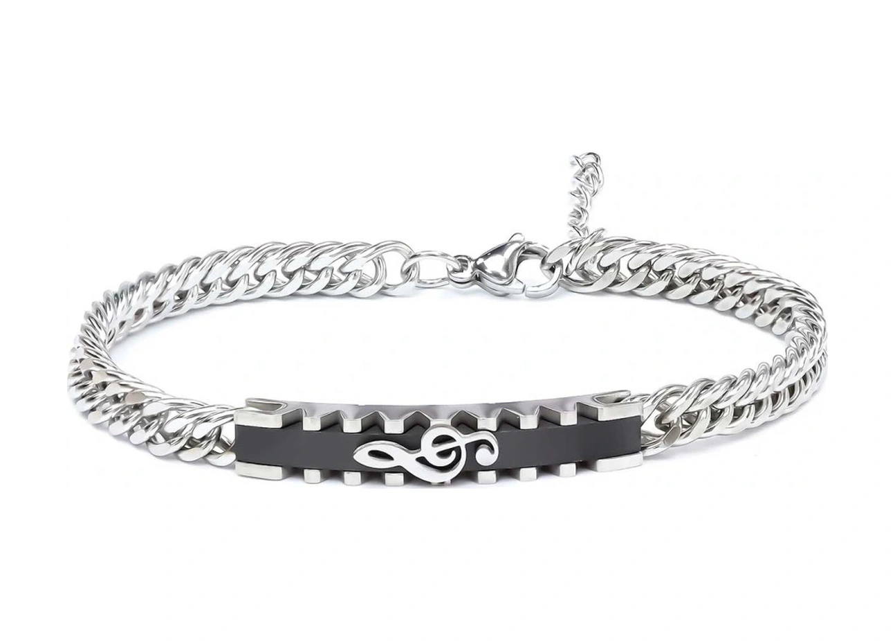 Moncuk Design Sol Anahtarı Motifli Çelik Bileklik 3351ebf1d3 Sarı