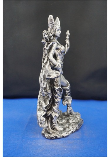 Frigga Tanrıca Heykeli - 25 Cm Mitolojik Dekoratif Biblo, Ev & Ofis Aksesuarı Gümüş