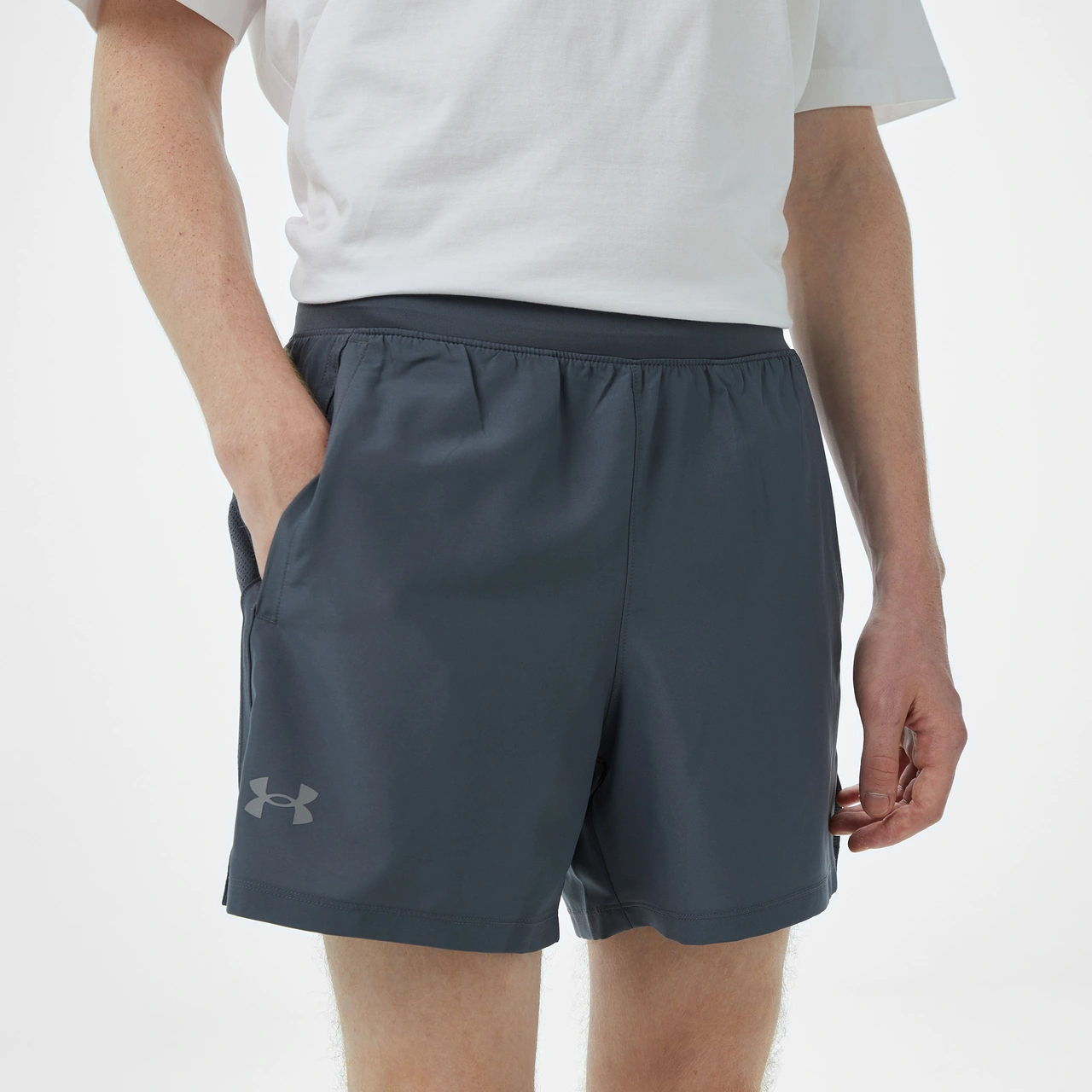 Under Armour Launch 5 Erkek Gri Koşu Şortu 1382617 Gri