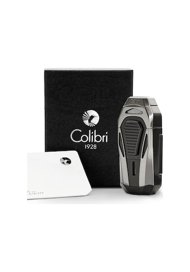 Colibri Boss Üçlü Jet Çakmak Puro Çakmağı Kesicili Siyah