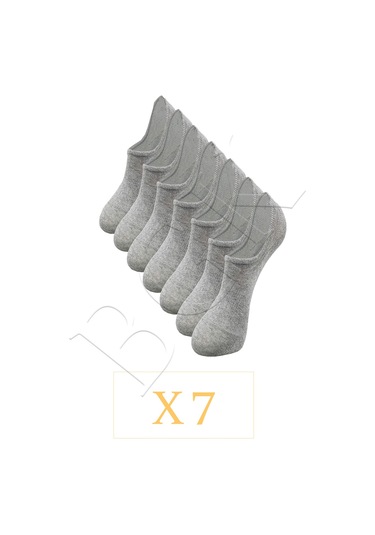 Bgk Unisex 7'li Görünmez Spor Ayakkabı Çorabı Gri