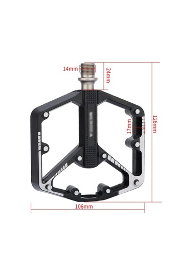 Jeemson Alüminyum Çift Du Rulmanlı, Kaymazsız Platform Bisiklet Pedalları - Dağ, Yol, Katlanabilir Bisikletler İçin Siyah 1 Adet Çift