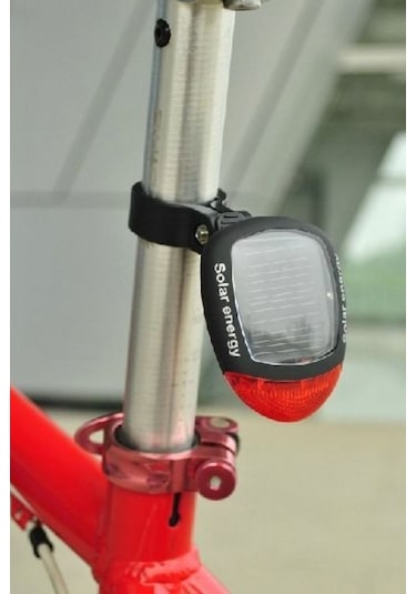 Sıladanal Led Güneş Enerjisi İle Şarj Edilebilir Bisiklet Kuyruk Lambası Solar Bisiklet Lambası Siyah