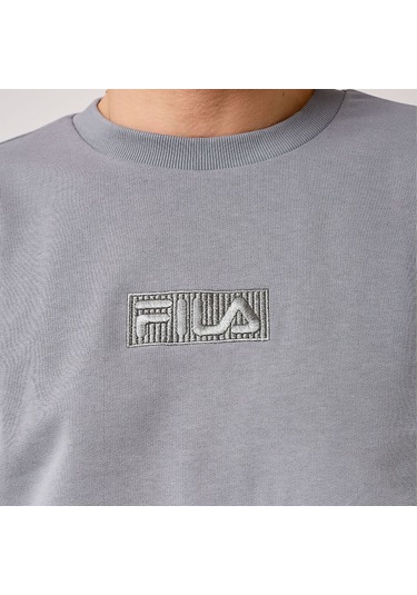Gri Fila Erkek Bisiklet Yaka Sweatshirt Deva Fam0570 Gri