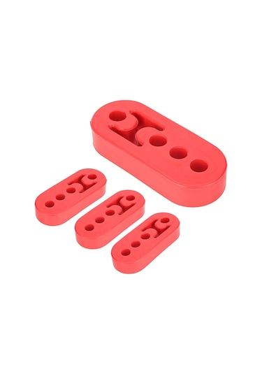 Geeroyoo 4 Adet Kırmızı Poliüretan Eşitleyici Motor Gürültü Ve Titreşim Azaltıcı 12mm 4 Delikli Evrensel  Borusu Emici