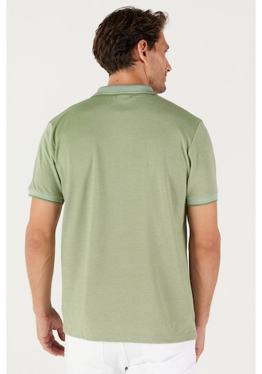 Ac&Co / Altınyıldız Classics 4A4820200047Ysls Düğmeli Polo Yaka Cepsiz Slim Fit Erkek Tişört Yeşil