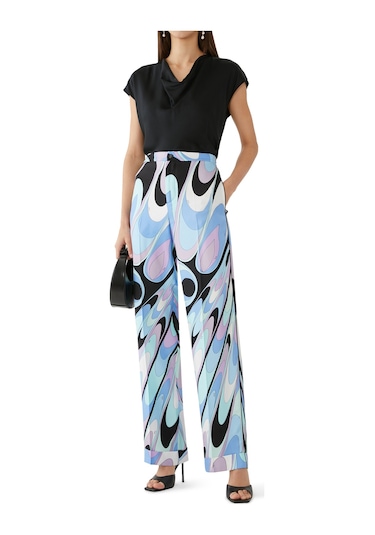 Pucci Şık Ipek Twill Pantolon Çok Renkli