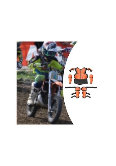 Suntek Motosiklet Diz Dirsek Kol Omuz Koruma Pedi Ile Turuncu
