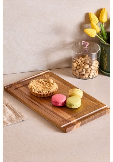 Akasya Sunum Tabağı 33x19 Cm Kahverengı Kahverengi