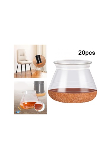 Suntek Magideal 20 Adet Sandalye Bacak Kapakları Kaymaz Çizik Yok Masa M