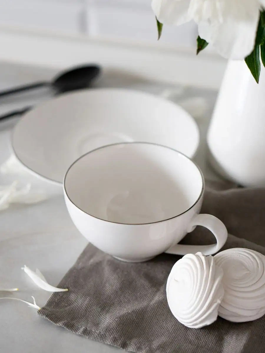 Korall Jaspar 400ml Porselen Çay Takımı Hediye Paketi 85454087 Beyaz