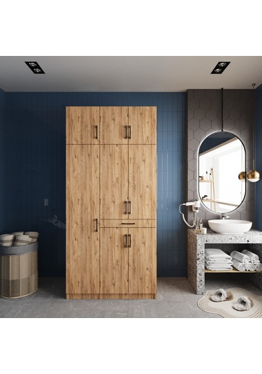 Vita Çamaşır Ve Kurutma Makinesi Dolabı Banyo Dolabı Çam