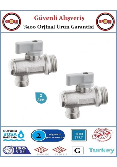 Küresel Taharet Musluğu - Ara Musluk - %100 Prinç - 2 Adet