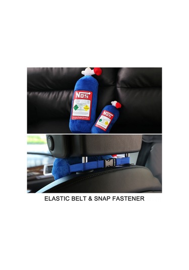 Samdoo Araba İçin Mavi Tüylü Bel Ve Baş Yastığı, Taşınabilir Ve Rahat