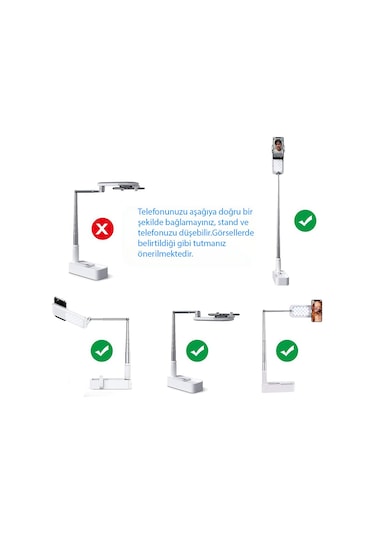 Hymark Canlı Yayın Braketi Çok Fonksiyonlu Led Işıklı 360 Derece