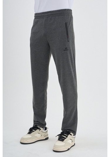 Shooter Sportswear Erkek Antrasit Eşofman Altı Fermuarlı Üç Cep Rahat Kalıp Klasik Paça Antrasit