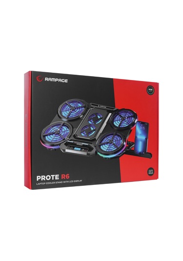 Rampage Prote R6 Rgb Işıklı 6 Fanlı Telefon Standlı Notebook Soğutucu