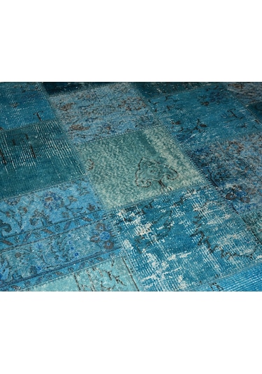 Patchwork El Dokuma Anadolu Halısı – Spring (424936175) Mavi