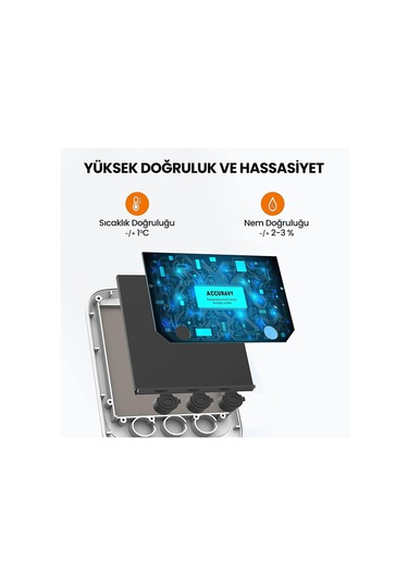 ThermoPro TP157 İç Mekan (Sera, Dolap, Bebek Odası) Hassas Sıcaklık ve Nem Ölçer Mini Termometre