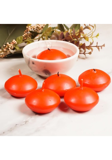 Mitr Kırmızı Suda Yüzen Mum Çok Renkli