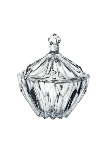 Kristal Kapaklı Şekerlik Kase 18 Cm Ağız Çapı