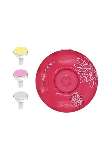 Pazly Bebek Ve Yetişkinler İçin Yumuşak Tırnak Kesici - 3 Başlıklı Kırmızı Elektrikli Manikür Seti Kırmızı