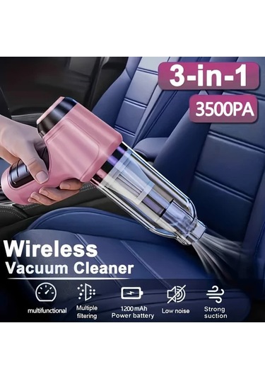 Fochsia 1 Adet Pembe Taşınabilir El Tipi Şarjlı Elektrikli Süpürge Üfleyici Ve Emici Aksesuarlı Araç Ev Ofis