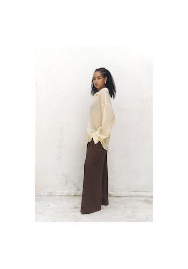 Mai Collection Mai Studios Co. Syaritta Oversize Sarı Transparan Gömlek sarı