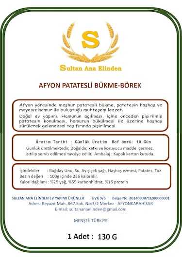 Afyon Patatesli Bükme-börek 6'lı Paket