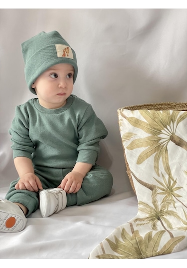 MiaBaby Bereli Üçlü Takım 001 Açık Yeşil
