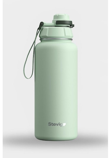 Stevig 1 Hand Leak-proof Sızdırmaz Çelik Termos 1000 Ml Smoke Green St-218