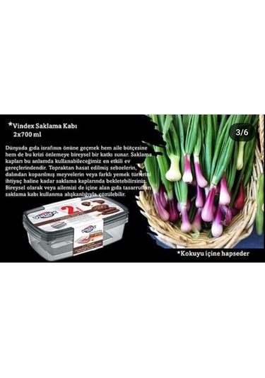 Vindex 2 Li Dikdörtgen Sakalama Kabı 2 700 Ml