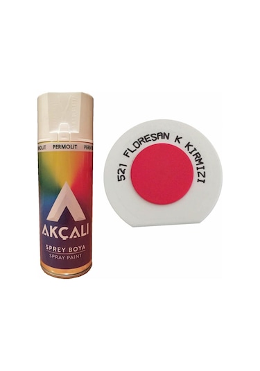 Akçalı 521 Floresan Koyu Kırmızı Sprey Boya 400 Ml (552459051)