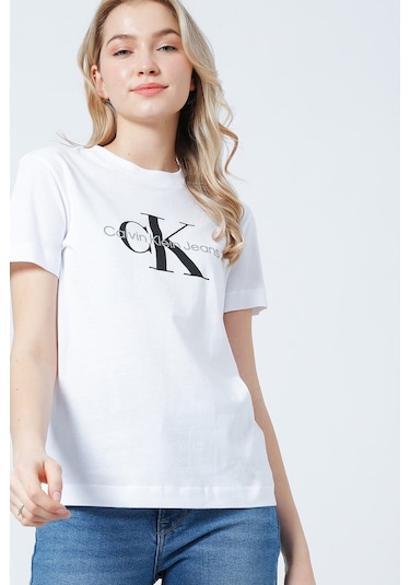 Calvin Klein Kadın Tişört-j20j219142 Beyaz