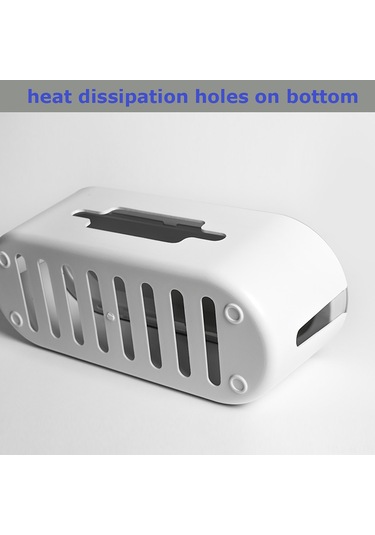 Lemestar Abs Kablolu Organizer Kutusu: Elektrik Prizi, Bilgisayar/tv Kablolarını Gizle, Ev/ofis Masaüstü Düzenleyici Gri Kutusu, Beyaz Kapak