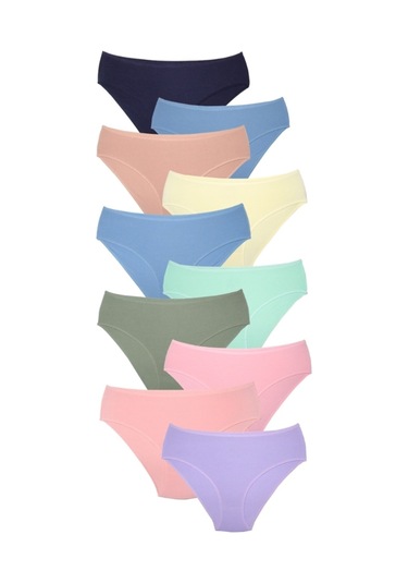Alya Underwear Kadın Pamuklu Hipster - Slip Külot 5 Farklı Renk 1 Pakette Multicolor-x16