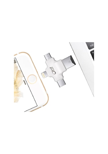 Mobitell Apple Uyumlu iPhone Micro Usb Type-C Tf Kart Okuyucu Reader
