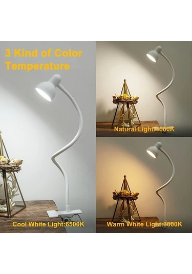 Boatshop1 Beyaz Göz Koruma Led Klips Işık Masa Lambası İle Evlerinizi Aydınlatın Beyaz