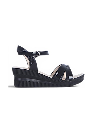 Ayakcenter Byn Ayışığı By34 Rugan Siyah Kadın 7 Cm Topuklu Sandalet