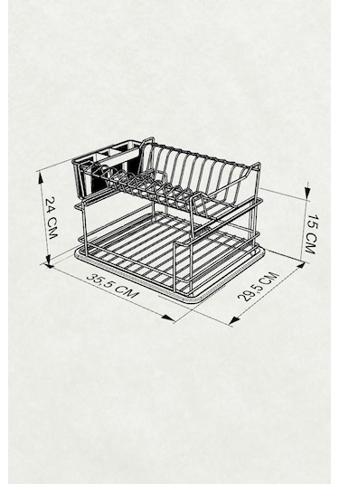 Teknotel İki Katlı Modüler Tabaklık Bulaşıklık Mat Siyah Kb010 Siyah