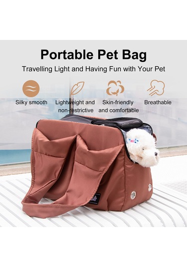 Vkemall Gri Sezonluk Isınabilir Taşınabilir Pet Çantası - Kedi Köpek İçin Havalandırmalı Tek Omuzlu Seyahat Çantası