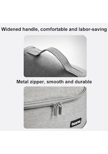 Baona Bn-ds002 İçin Büyük Kapasiteli Taşınabilir El Tipi Saç Kurutma Makinesi Kancalı Saklama Çantası Gri